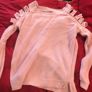 Forever 21 Cold shoulder Pink Sweater